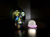 “The Stone of Universal Light” Titanium Flame Aura Skull