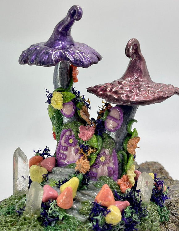 Crystal Quartz Mushroom Place Duplex Fairy Home