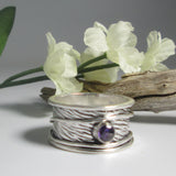 Spin Me Round Meditation Amethyst  Sterling Silver Ring