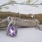 Amethyst Topaz Drop Necklace