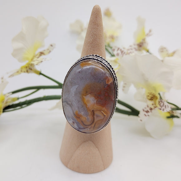 Laguna Lace Agate Sterling Silver Ring
