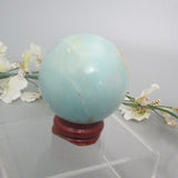 Caribbean Blue Calcite Sphere & Stand