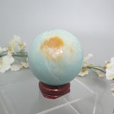 Caribbean Blue Calcite Sphere & Stand