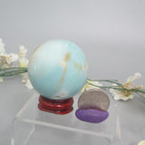 Caribbean Blue Calcite Sphere & Stand