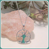 Tree of Life Green Fire Opal Necklace