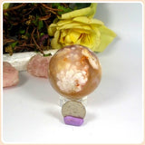 Flower Agate Sphere & Stand