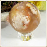 Flower Agate Sphere & Stand