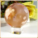 Flower Agate Sphere & Stand