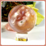 Flower Agate Sphere & Stand