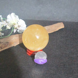 Honey Calcite Sphere & Stand