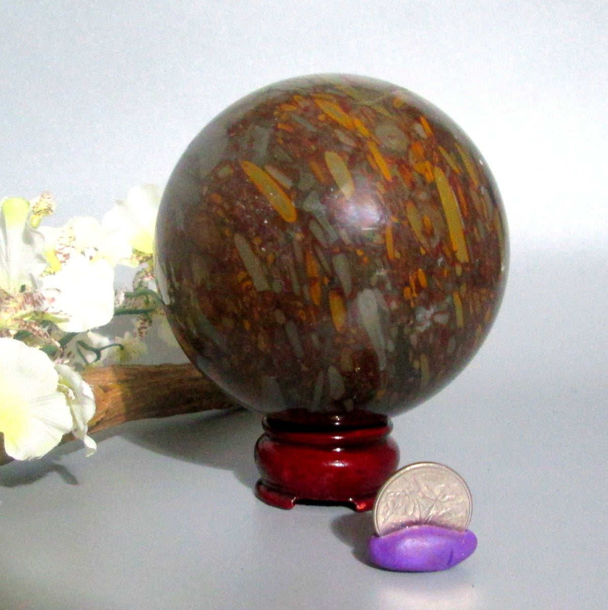 Bamboo Leaf Jasper Sphere Mystical Moons