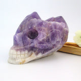 Chevron Amethyst Point Cluster Skull