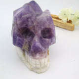 Chevron Amethyst Point Cluster Skull