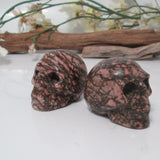 Rhodonite Skull