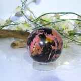 Rhodonite Sphere & Stand