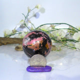 Rhodonite Sphere & Stand