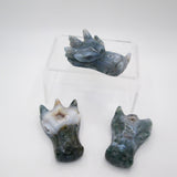 Moss Agate Dragon Head