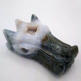 Moss Agate Dragon Head