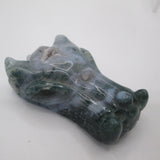 Moss Agate Dragon Head