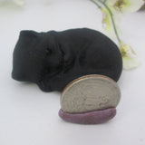 Black Obsidian Sleeping Kitty