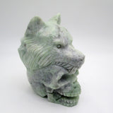 Green Jade Skull & Wolf