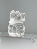 Maneki Neko "Clarity & Wisdom" Clear Quartz Money Cat