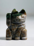 Indian Agate Maneki Neko Luck & Good Fortune Beckoning Money Cat Totem