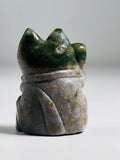 Indian Agate Maneki Neko Luck & Good Fortune Beckoning Money Cat Totem