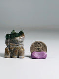Indian Agate Maneki Neko Luck & Good Fortune Beckoning Money Cat Totem