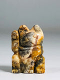 Maneki Neko "Grounding" Crazy Lace Agate Money Cat
