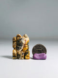 Maneki Neko "Grounding" Crazy Lace Agate Money Cat