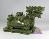 Jade Lucky Carved Dragon Turtle