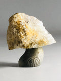 Mushroom House Crystal Quartz Gemstone Cluster Totem