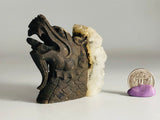 Dragon Head Crystal Quartz Gemstone Cluster Totem