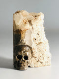 Skull Crystal Quartz Gemstone Cluster Totem