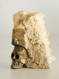 Skull Crystal Quartz Gemstone Cluster Totem