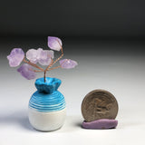 Amethyst Bouquet  Turquoise Vase
