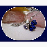 Pure Love London Blue Lucky Clover Necklace Mystical Moons