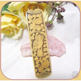 Wise Owl Totem Handcarved Bamboo Bookmark Mystical Moons