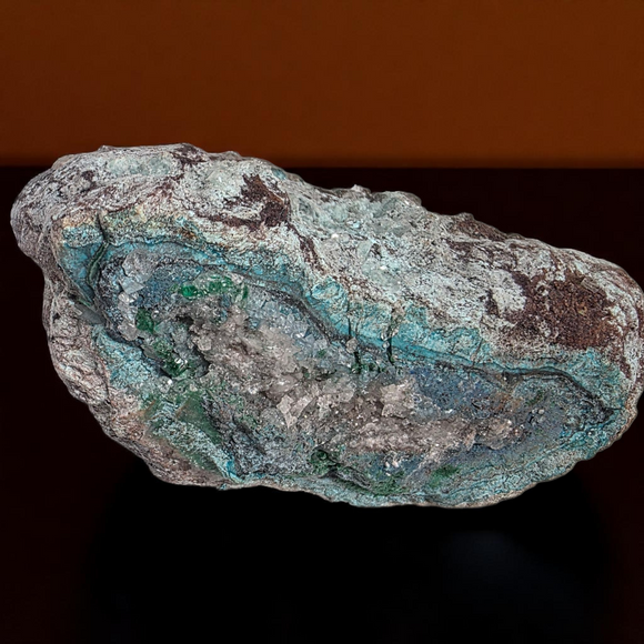 Calcite with Malachite, Chrysocolla & Shattuckite