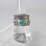 Turquoise Spin Me Round Meditation Sterling Silver Ring