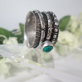 Turquoise Spin Me Round Meditation Sterling Silver Ring