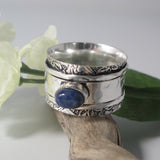 Lapis Lazuli Spin Me Round Meditation Sterling Silver Ring