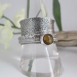 Tigers Eye Spin Me Round Meditation Sterling Silver Ring