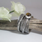 Tigers Eye Spin Me Round Meditation Sterling Silver Ring