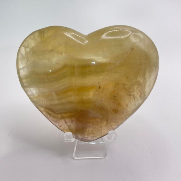 Yellow Fluorite Heart
