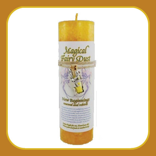 New Beginnings Pillar Candle with Fairy Dust Necklace