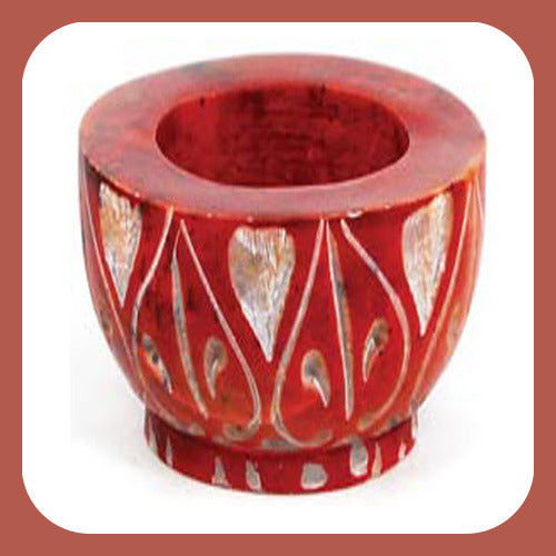 Red Stone Tealight Candle Holder