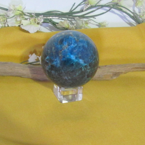 Blue Apatite Sphere & Stand