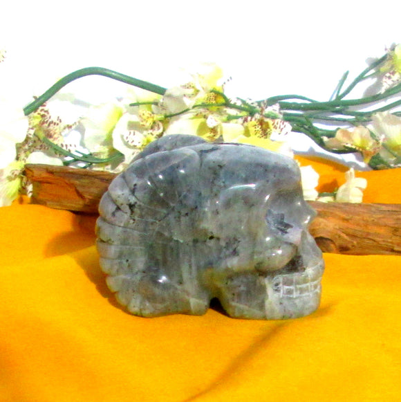 Labradorite Horned Skull